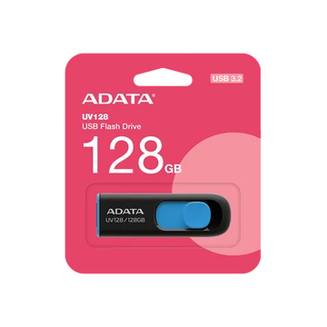 ADATA Pendrive 128GB, UV128 USB 3.2, Fekete-kék