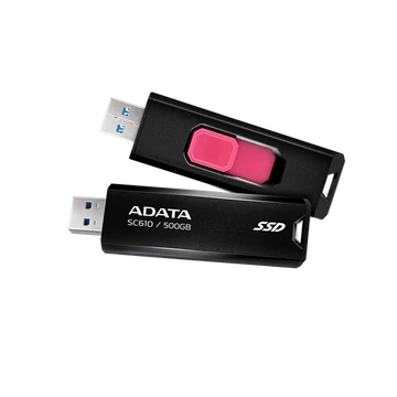 ADATA SSD Külső USB 3.2 500GB SC610, Fekete/Piros