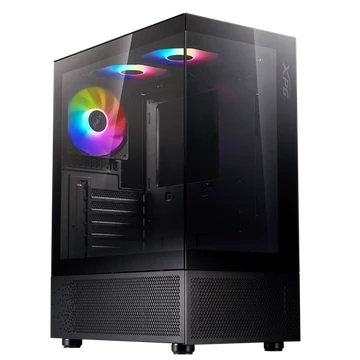 ADATA XPG Ház Midi ATX Invader X Mini, 5x120mm RGB ventilátor, Tápegység nélkül, üvegfalú, fekete