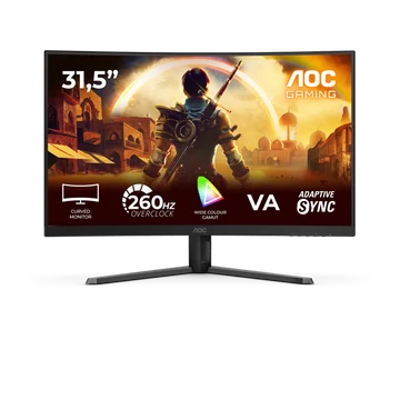 AOC Ívelt VA Gaming 260 Hz monitor 31,5" C32G42ZE 1920x1080, 16:9, 300cd/m2, 4ms, HDMI/DisplayPort, áll.mag.