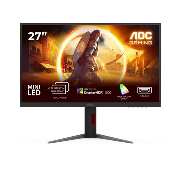 AOC IPS Gaming monitor 27" U27G4XM 3840x2160, 16:9, 1200cd/m2, 1ms, HDMI/DisplayPort/4xUSB, 160 Hz, áll.mag., pivot