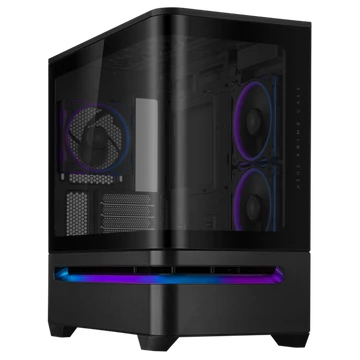 ASUS Ház Prime AP202, Tápegység nélkül, Fekete, Üvegfalú
