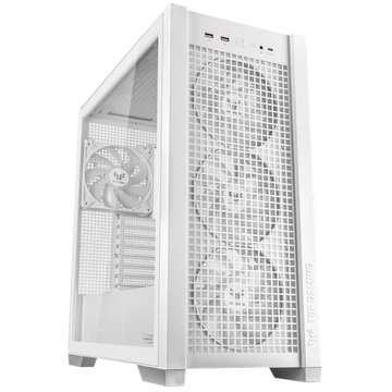ASUS Ház TUF Gaming GT302, Tápegység nélkül, Fehér, Üvegfalú