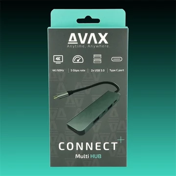 AVAX USB HUB USB-C 5in1 2xUSB3.0, USB-C, HDMI, 100W