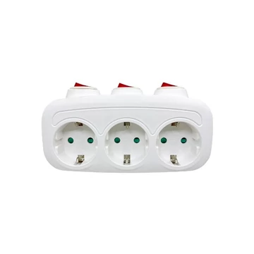 BLACKBIRD Hálózati Dugalj elosztó 250V, Max:3680W 3x16A/250V SQ-GZB3K-01/03 gyerekvédelem + kapcsoló, Fehér