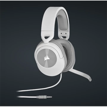 CORSAIR Vezetékes Headset, HS55 Gaming, Ultrakönnyű, Jack dugós, fehér