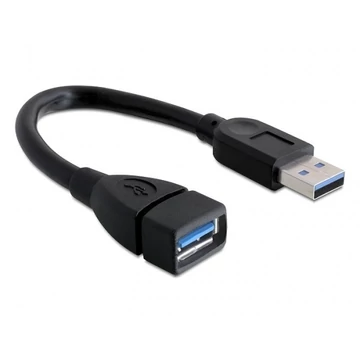 DELOCK kábel USB 5 Gbps Type-A male / female hosszabbító 15cm fekete