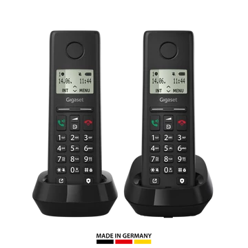 GIGASET DECT telefon, PURE 200 Duo, fekete