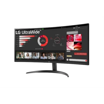 LG ívelt monitor 34" 34WR50QK, 3440x1440, 21:9, 300cd/m2, 5ms, HDMIx2/DisplayPort