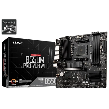 MSI Alaplap AM4 B550M PRO-VDH WIFI AMD B550M, mATX
