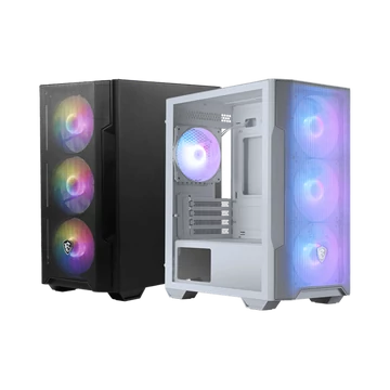 MSI Ház Midi ATX FORGE M100R, 4xARGB ventilátor, Tápegység nélkül, üvegfalú, fekete