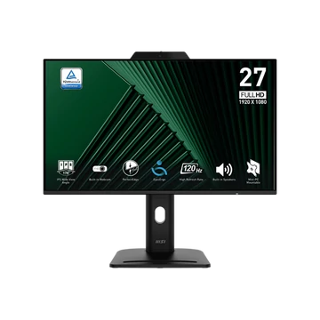 MSI Monitor Business PRO MP272PMG 27" FHD 1920x1080, IPS, 16:9, 120Hz, 1500:1, 1ms, DP, HDMI, VGA, Webcam, Black