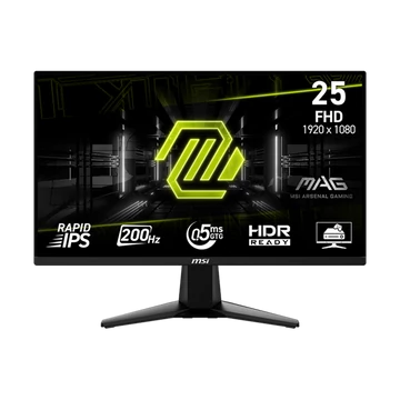 MSI Monitor GAMING MAG 255F E20 24,5" FHD Rapid IPS 1920x1080, 16:9, 200Hz, 1000:1, 0,5ms, 2x HDMI, DP, Black