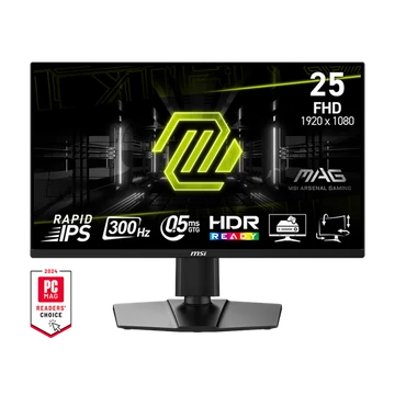 MSI Monitor GAMING MAG 255PXF 24,5" FHD Rapid IPS 1920x1080, 16:9, 300Hz, 1000:1, 0,5ms, 2x HDMI, DP, Pivot, Black