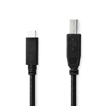 Nedis CCGB60650BK20 USB-C dugó - USB- B dugó (USB C - USB B) kábel, 480 Mbps, 2m
