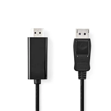 Nedis CCGL37100BK20 Displayport dugó - HDMI dugó kábel 1080p, 2m