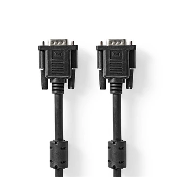 Nedis CCGL59000BK30, VGA kábel, VGA dugó Nikkelezett Maximális felbontás: 1280x768, hossz: 3m