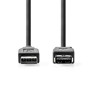 Nedis CCGL61010BK30 USB3.2 toldó / hosszabító kábel, USB A dugó - USB-A aljzat, 5 Gbps, 3m, (USB3.1, USB3.0, USB2.0)