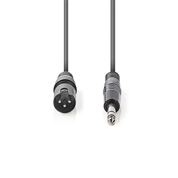 Nedis COTH15100GY30 balanced/szimmetrikus félprofi audio kábel, 6,35mm sztereo jack dugó - 3p XLR dugó, hossz 3m