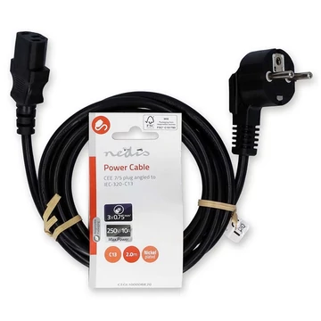 Nedis CEGL10000BK20 tápkábel IEC-320-C13, 3 x 0.75 mm˛ hossz 2m