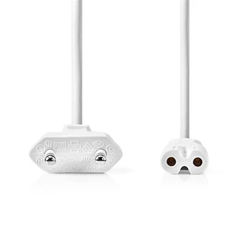 Nedis CEGL11040WT30 tápkábel IEC-320-C7, 2 x 0.75 mm, hossz 3m, fehér
