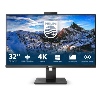 PHILIPS IPS monitor 31.5" 329P1H, 3840x2160, 16:9, 350cd/m2, 4ms, USB-C/4xUSB/DP/2xHDMI/LAN, hangszóró&amp;webkamera