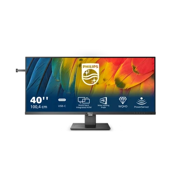 Philips IPS monitor 40" 40B1U5600, 3440x1440, 21:9, 500cd/m2, 4ms, DisplayPort/HDMI/USB-C, 120 Hz, hangszóró