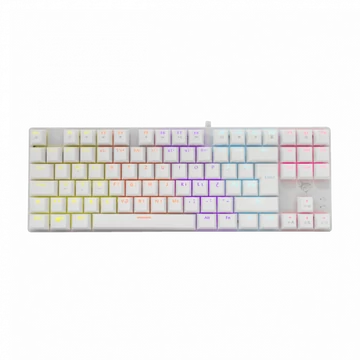 WHITE SHARK COMMANDOS mechanikus (red switch) gamer billentyűzet (magyar), fehér