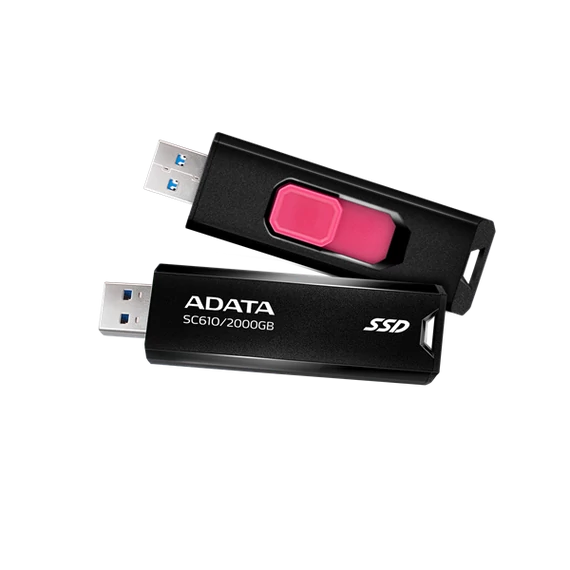 ADATA SSD Külső USB 3.2 2TB SC610, Fekete/Piros