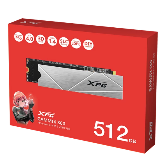 ADATA SSD M.2 2280 NVMe Gen4x4 512GB GAMMIX S60