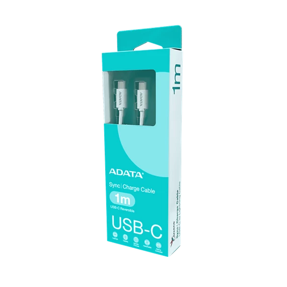 ADATA kábel USB 3.2 - USB TypeC - TypeC 1m műanyag fehér
