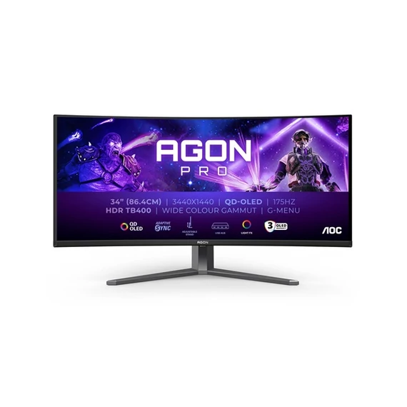 AOC Ívelt OLED Gaming 175Hz monitor 34