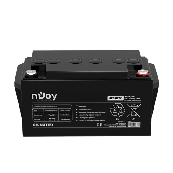 APC (NJOY) GE6512FF Akkumulátor 12V, 213W/cell, VRLA GEL, gondozásmentes T6(M6)