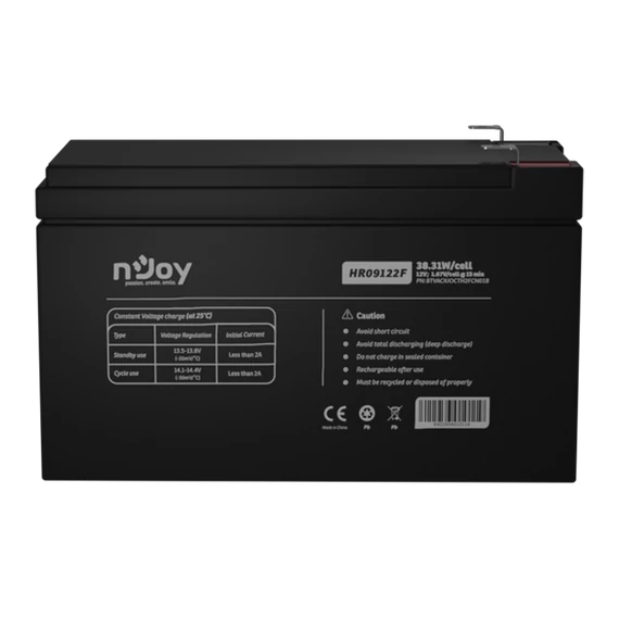 APC (NJOY) HR09122F Akkumulátor 12V, 38.31W, gondozásmentes F2