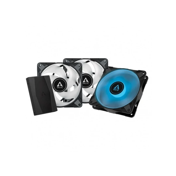 ARCTIC COOLING Rendszerhűtő Ventilátor P12 PWM PST RGB 0dB, 12cm + Kontroller (3-PACK)
