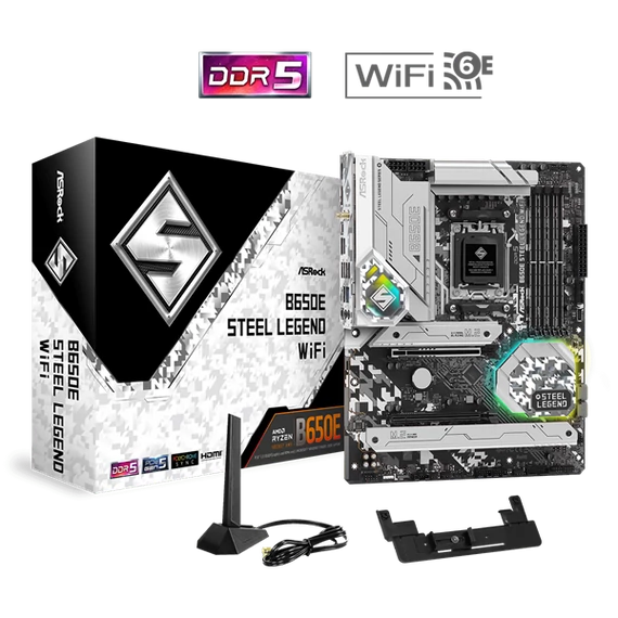 ASROCK Alaplap AM5 B650E STEEL LEGEND WIFI AMD B650, ATX