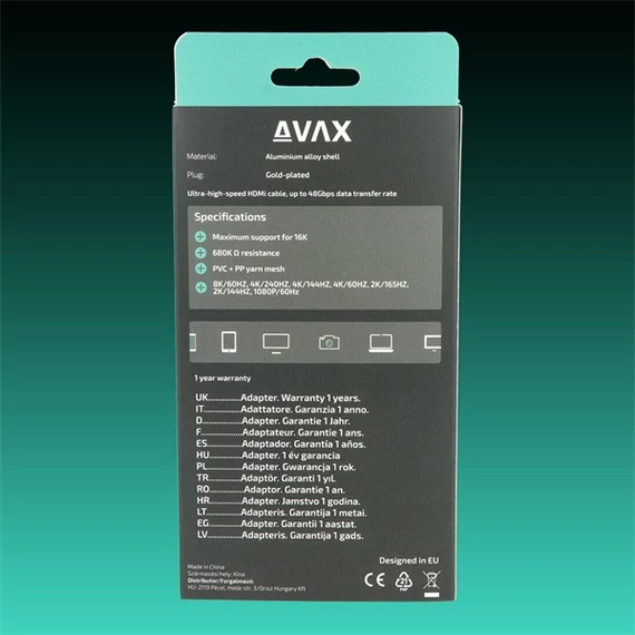 AVAX Kábel Display port - Display port 2méter