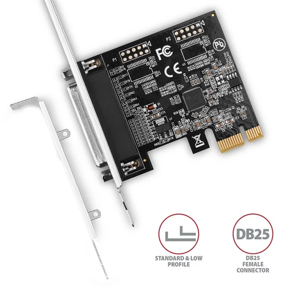 AXAGON PCEA-P1N PCIE VEZÉRLŐ 1X PÁRHUZAMOS (PCI-Express kártya egy párhuzamos (LPT) porttal, ASIX AX99100)