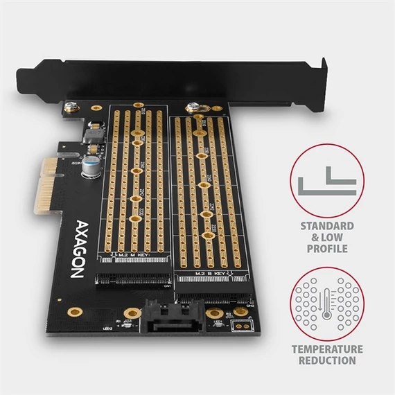 AXAGON PCEM2-D PCIe NVMe+SATA M.2 Adapter