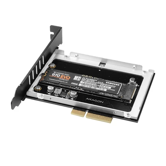 AXAGON PCEM2-NC PCIE NVME M.2 x4 M-Key slot adapter passzív hűtéssel