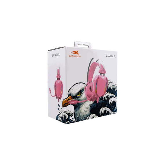 BARACUDA BGH-041P SEAGUL-P gamer fejhallgató mikrofonnal, pink