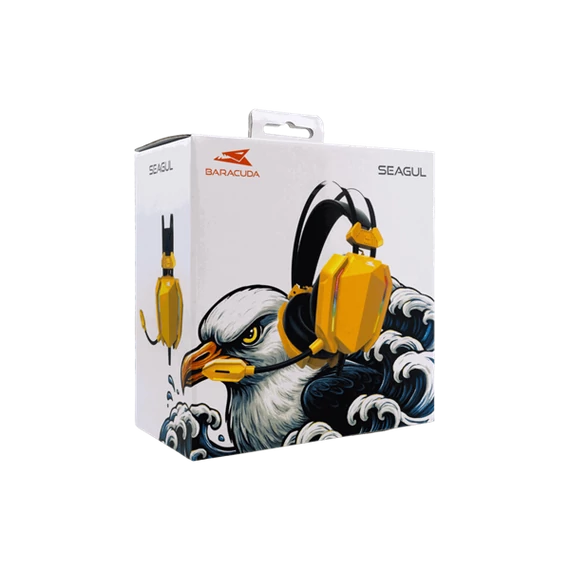BARACUDA BGH-041Y SEAGUL-Y gamer fejhallgató mikrofonnal, sárga