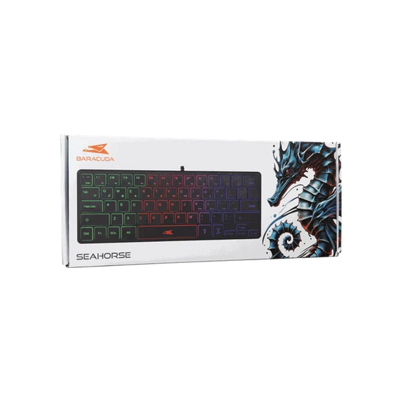 BARACUDA BGK-04141B-US SEAHORSE-B-US vezetékes gamer billentyűzet, angol, 64 gomb