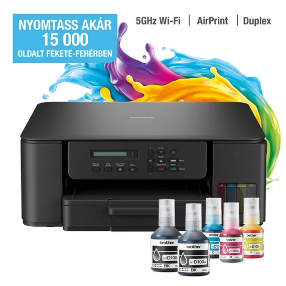 BROTHER Tintasugaras MFP NY/M/S DCP-T530W, A4, színes, 16 lap/perc, WiFi/USB, 6000x1200dpi, duplex, 128MB