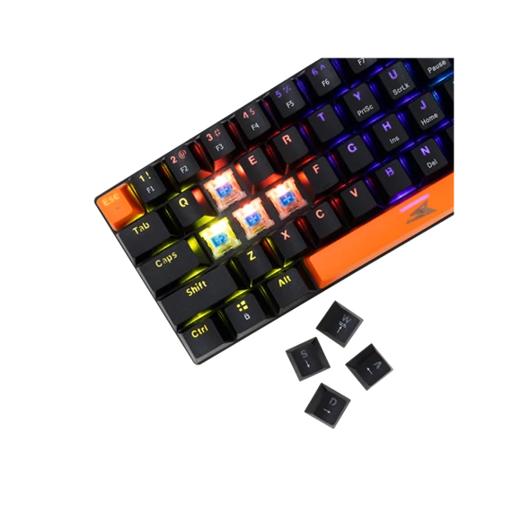 Baracuda DOLPHIN-B/BL-US, BGK-03121B/BL-US, fekete mechanikus gamer billentyűzet kék kapcsolóval, angol