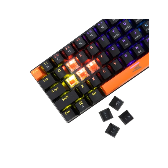 Baracuda DOLPHIN-B/R-US, BGK-03111B/R-US fekete mechanikus gamer billentyűzet piros kapcsolóval, angol