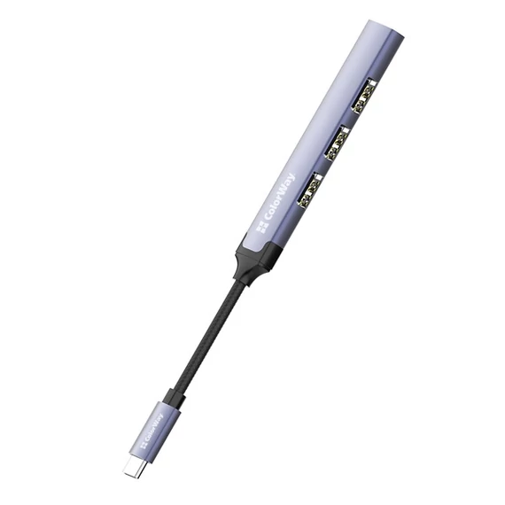 COLORWAY USB-elosztó CW-HUB04, USB-C 4-B-1 USB2.0X3/USB3.0