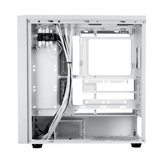 COOLER MASTER Ház ATX MasterBox 600, Tápegység nélkül, Üvegfalú, fehér