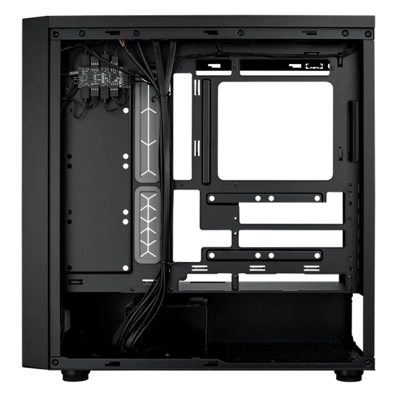 COOLER MASTER Ház ATX MasterBox 600, Tápegység nélkül, Üvegfalú, fekete