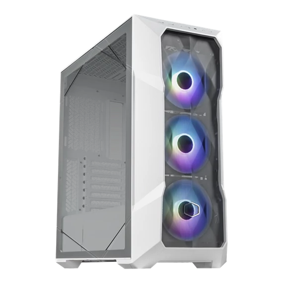 COOLER MASTER Ház ATX MasterBox TD500 MESH V2, Tápegység nélkül, Edzett Üveg, fehér